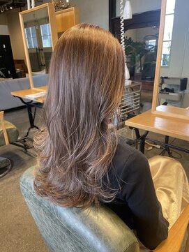 ムード マグ レーベル 南松本(MOOD Mag Label) 透明感♪髪質改善カラー小顔艶感ミディミルクティーベージュ