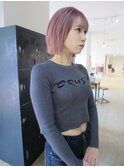 ピンクミルクティー　ケアブリーチ　ボブ　ベージュ　熊倉