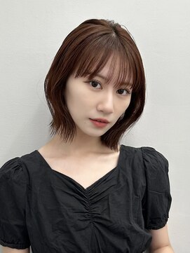 プラチナ(PLATINA) くびれボブ切りっぱなしボブ韓国ヘア