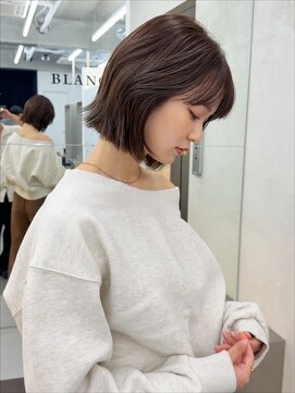 ブラン(Blanc Aoyama) ボブ/グレージュ/ベージュ/ブリーチなし/オリーブグレージュ