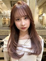 ローサバイ アルティナ 横浜店(Rosa by artina)&nbsp;顔周りカット/コーラルピンク/ローズブラウン