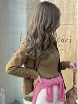 ニコリヘアワークス(nicori hair works)&nbsp;ロング×ウェーブ×ミルクティーベージュ1
