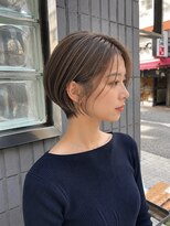 フェイス 石川町 (FACE)&nbsp;小顔ショートボブ×白髪ぼかしハイライト×アッシュベージュ