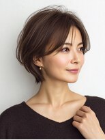 Heart's美人設計と白髪ぼかし専門店 青山表参道店 脱白髪染め/ショートヘア【ハーツ】&nbsp;白髪ぼかし脱白髪染め似合わせショートボブ40代50代60代