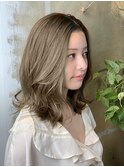 【HanaWa恵比寿】発外国人風フォギーベージュのひし形ヘア
