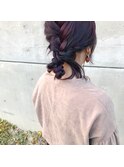 ディープバイオレット　ねじねじアレンジ