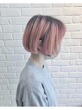 デイジー インデックスヘア 大島店(DAISY index hair) ショート/ミルクティーピンク/ブリーチオンカラー/ダブルカラー