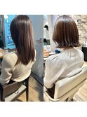 30代シースルーぱっつん前髪で結んでかわいいフェイスレイヤー