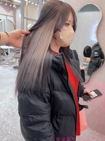 ロンド レア 天神大名店(Lond Le’a)&nbsp;インナーカラー/イヤリングカラー/ミルクティベージュ/ボブ/博多