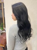20代30代☆無造作ウェーブロング×アッシュブラックカラー
