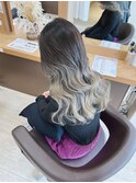 20代グラデーションカラー/アッシュグレージュ/オリーブベージュ