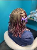 編み込みクォーターツイン