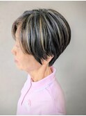 ショートカット メッシュ  40代50代60代おすすめ