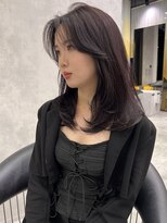 シティ(CITY) ダークラベンダーカラー レイヤーカット 韓国ヘア