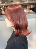 秋色ピンクヘアー透明感カラーくすみベージュ_ba493481
