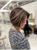 若々しくマイナス7歳スタイル!白髪ぼかしバレイヤージュ