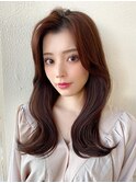 イメチェンロングレイヤー顔周りレイヤー後れ毛小顔カット美髪