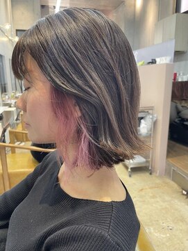 美容室ポール 西葛西店(PAUL) 春色ピンクカラー｜西葛西イヤリングカラー