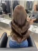 韓国 くびれロング レイヤー ワンホンヘア 小顔前髪