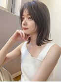 ホワイトグレージュ  デジタルパーマ チェリーブラウン