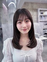 フィヴェント(Fivent) 黒髪ボブルフネビージュ小顔ワンレン顔まわり韓国レイヤーカット