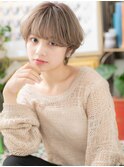 外国人風グレーベージュ小顔マッシュウルフh4大宮10代20代30代