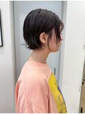 ニュアンスパーマ/ニュアンスナナパーマ/ショートボブ/黒髪