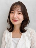 愛されワンカール前髪サイドバング小顔カットくびれミディアム