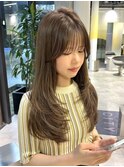 韓国ヘア　レイヤーカット　ワンカール　