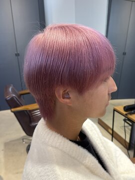 ホワイトピンクカラー/ナチュラルシースルーラウンドマッシュ