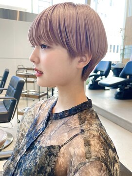 マッシュショート☆ケアブリーチ☆ピンクアッシュ