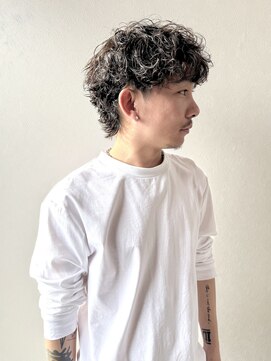 ラフ バイ マグ 南松本(R.A.F. by Mag) 波巻きパーマメンズマッシュウルフカットツイストパーマ刈り上げ