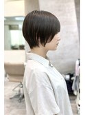透明感カラー ボブ 前髪 ショート カラー ブリーチ&ダブルカラー