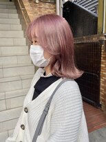 テトラ バイ ネオリーブ 横浜西口店(tetra by neolive)&nbsp;ピンクベージュ　ケアブリーチ2回　ハイトーン　ボブ横浜★