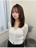韓国風レイヤーカット/ミディアムレイヤー/ハッシュカット/天神