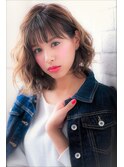 シークレットカラーシアカラーのひし形ショートウルフショート