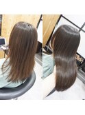 面を整えてツヤ髪・表面髪質改善ストレート&艶カラー