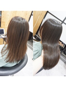 ヘアテリア リュウ 大塚(hair teria ryu) 面を整えてツヤ髪・表面髪質改善ストレート&艶カラー