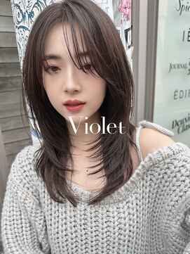 バイオレット 表参道店(Violet) ナチュラルウルフカット小顔レイヤーカットアッシュブラック