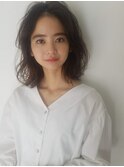 ミディアムレイヤー×ブリーチ無しブラウンアッシュ
