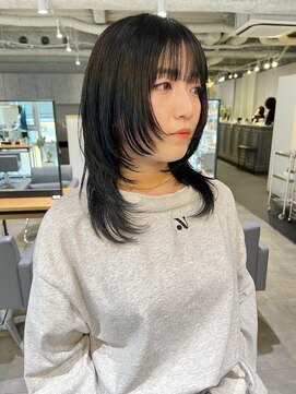 カフ(CAF) CAF松本/レイヤーカット/オリーブブラック/大阪/心斎橋美容室