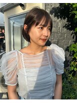 トレス(TRESS)&nbsp;透明感カラー　オリーブベージュ　ボブ