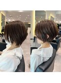 30代40代50代絶壁解消ひし形小顔前下がりショートボブ【ERIKA】