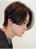 心斎橋センターパートニュアンスパーマフェザーショート緩め色気