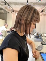 ルーム(Loom.)&nbsp;デザインカラーコントラストハイライト切りっぱなしボブ