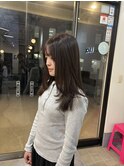 グレージュとレイヤー/ケアブリーチダブルカラーインナーカラー