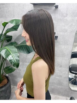 ノス 表参道(NOOS) 髪質改善/グレージュカラー/シルキーベージュ斜めバングNOOS根本