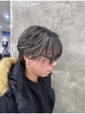 フェザーショートアップバングセンターパートメンズハイライト
