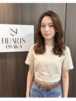 ハーツオオサカ(HE:ARTS OSAKA) 大人艶髪ブラウンカラーくびれミディ