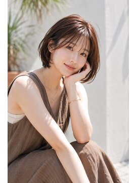 ランソ 成田店(RUNSO) ナチュラルショート×ミルクブラウン 大人可愛いショートボブ